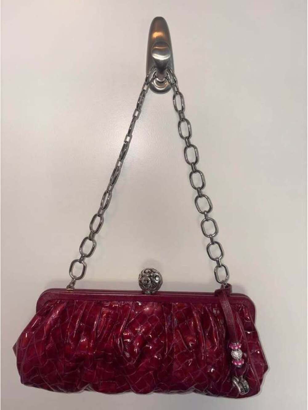 Brighton Croc-Embossed Leather Clutch Bag